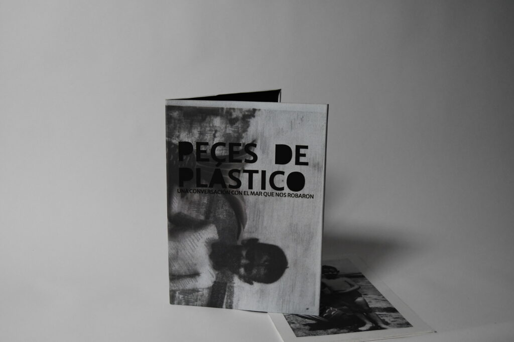 detalle obra peces de plástico